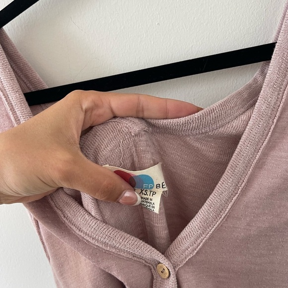 Free People Beach Mauve High Rise Jumpsuit - Picture 7 of 8